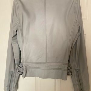 Rebecca Taylor lt blue leather moto jkt Very good cond.